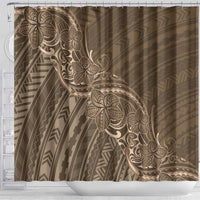 Brown Polynesia Plumeria Tattoo Shower Curtain LT14 - Polynesian Pride
