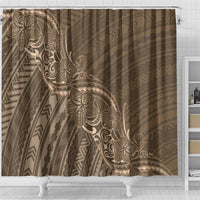 Brown Polynesia Plumeria Tattoo Shower Curtain LT14 - Polynesian Pride