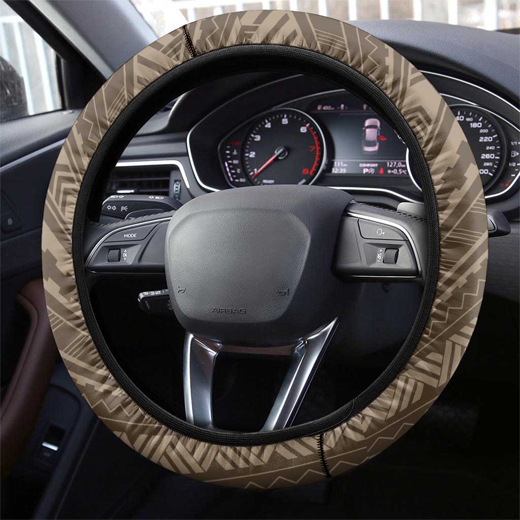 Brown Polynesia Plumeria Tattoo Steering Wheel Cover LT14 - Polynesian Pride