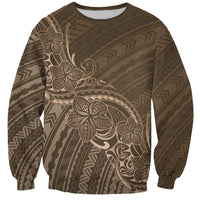 Brown Polynesia Plumeria Tattoo Sweatshirt LT14 Unisex Brown - Polynesian Pride