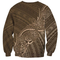 Brown Polynesia Plumeria Tattoo Sweatshirt LT14 - Polynesian Pride
