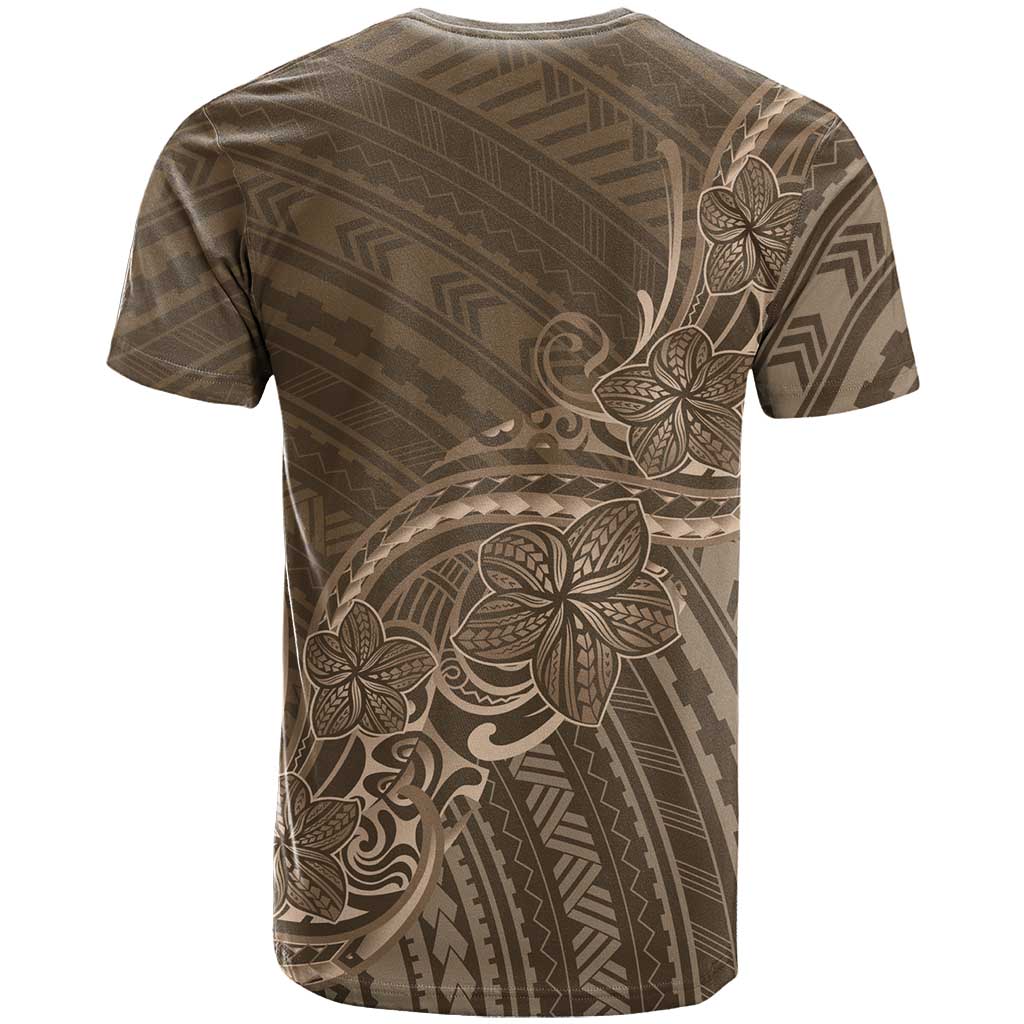Brown Polynesia Plumeria Tattoo T Shirt LT14 - Polynesian Pride