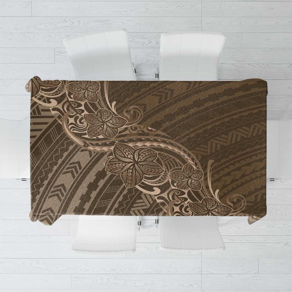 Brown Polynesia Plumeria Tattoo Tablecloth LT14 Brown - Polynesian Pride