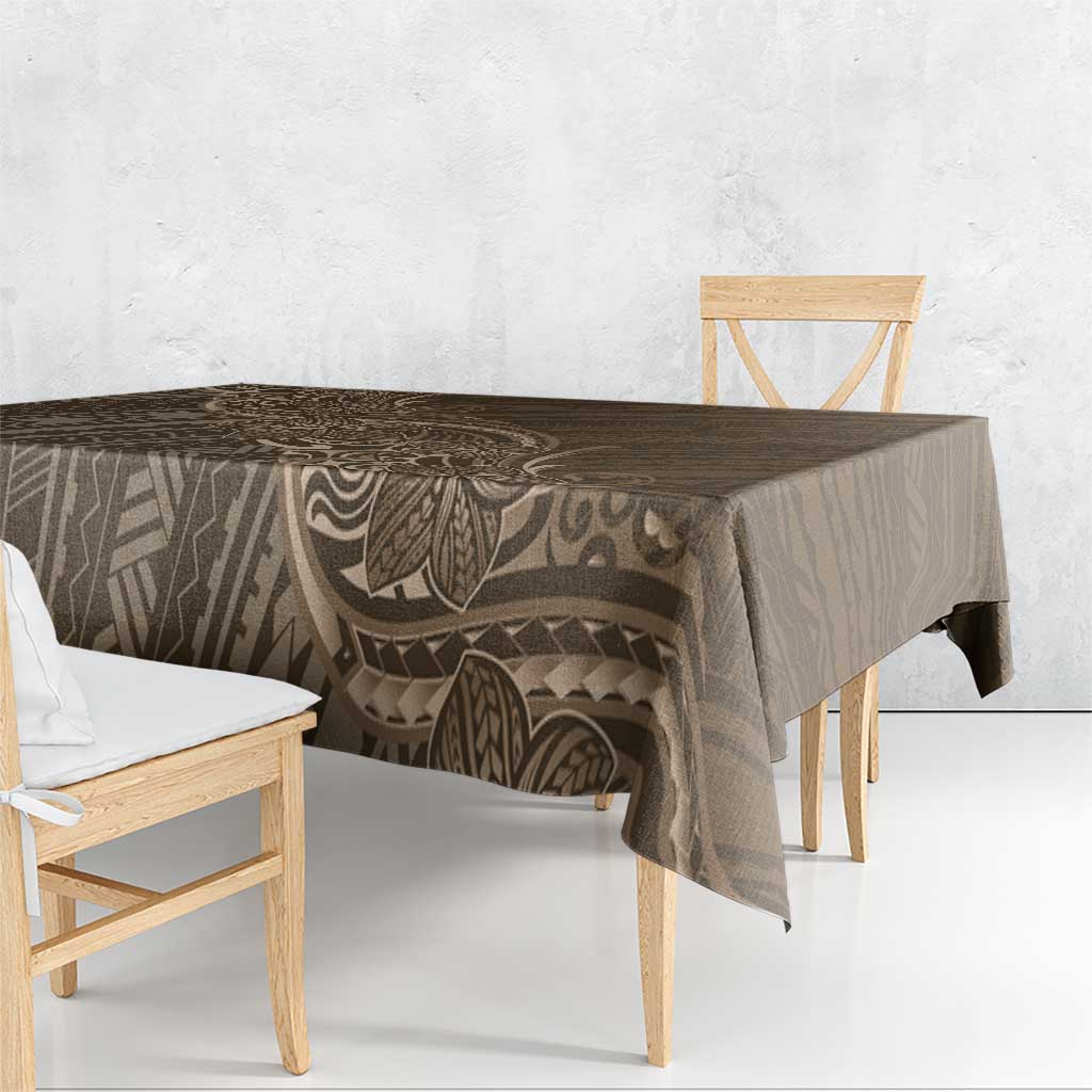 Brown Polynesia Plumeria Tattoo Tablecloth LT14 - Polynesian Pride