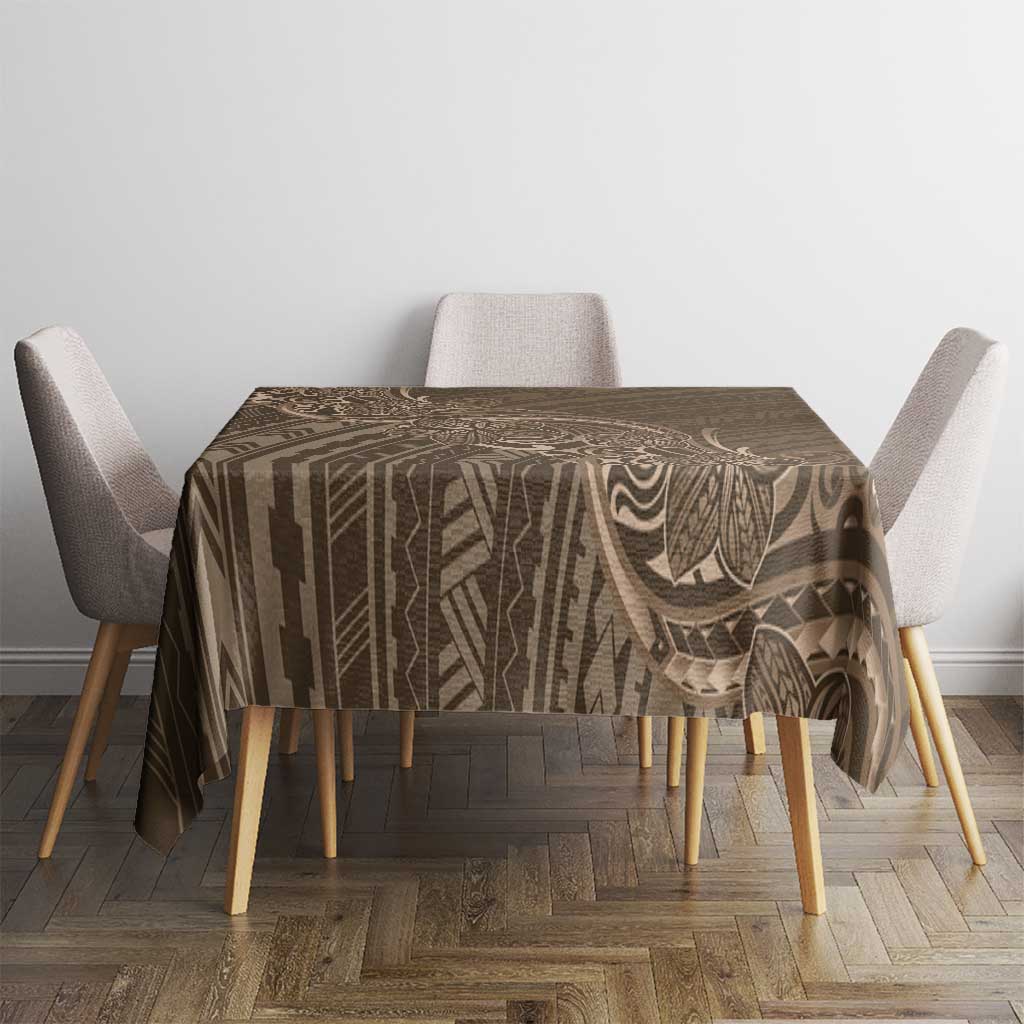 Brown Polynesia Plumeria Tattoo Tablecloth LT14 - Polynesian Pride