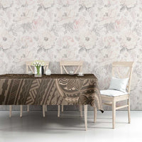 Brown Polynesia Plumeria Tattoo Tablecloth LT14 - Polynesian Pride