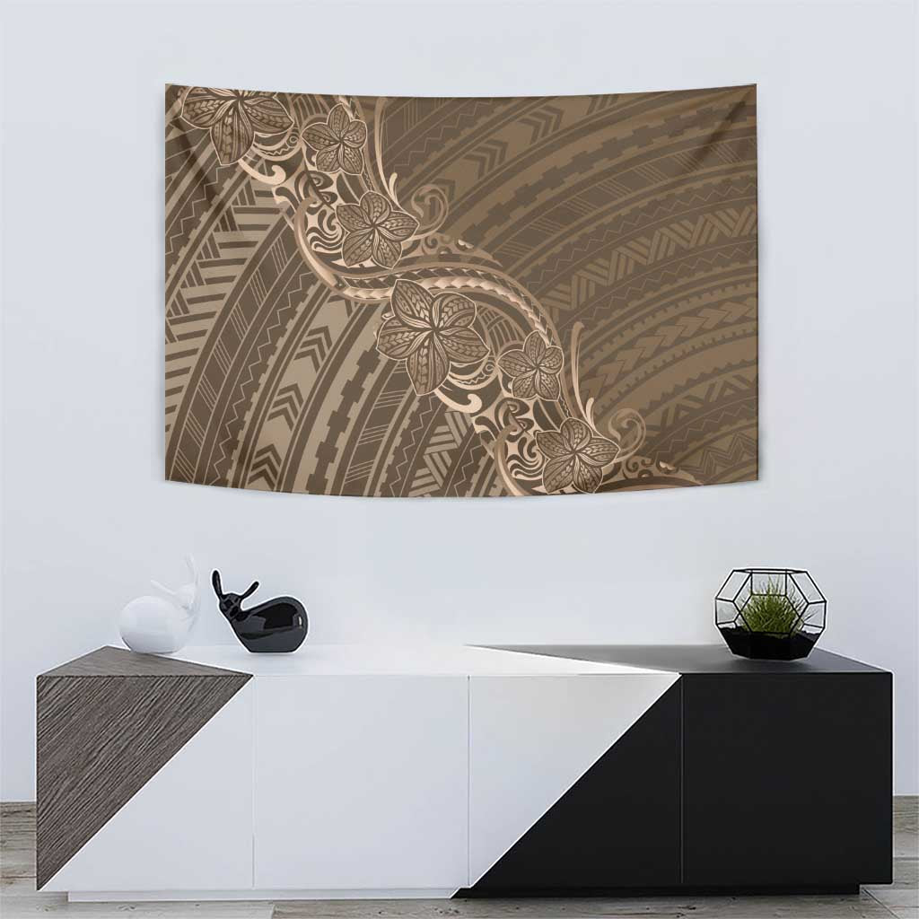 Brown Polynesia Plumeria Tattoo Tapestry LT14 - Polynesian Pride