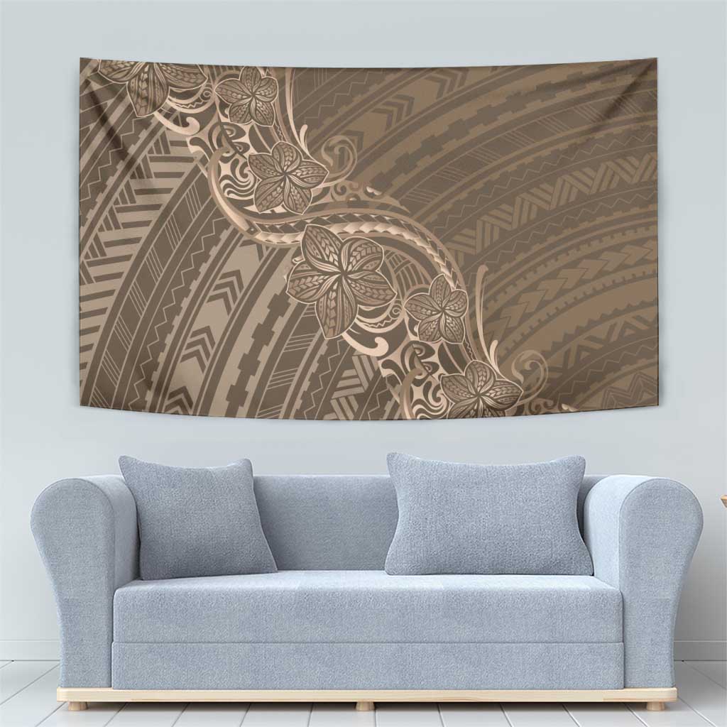 Brown Polynesia Plumeria Tattoo Tapestry LT14 - Polynesian Pride