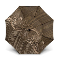 Brown Polynesia Plumeria Tattoo Umbrella LT14 One Size Folded 11.42 inch Opened Diameter 37.4 inch Brown - Polynesian Pride