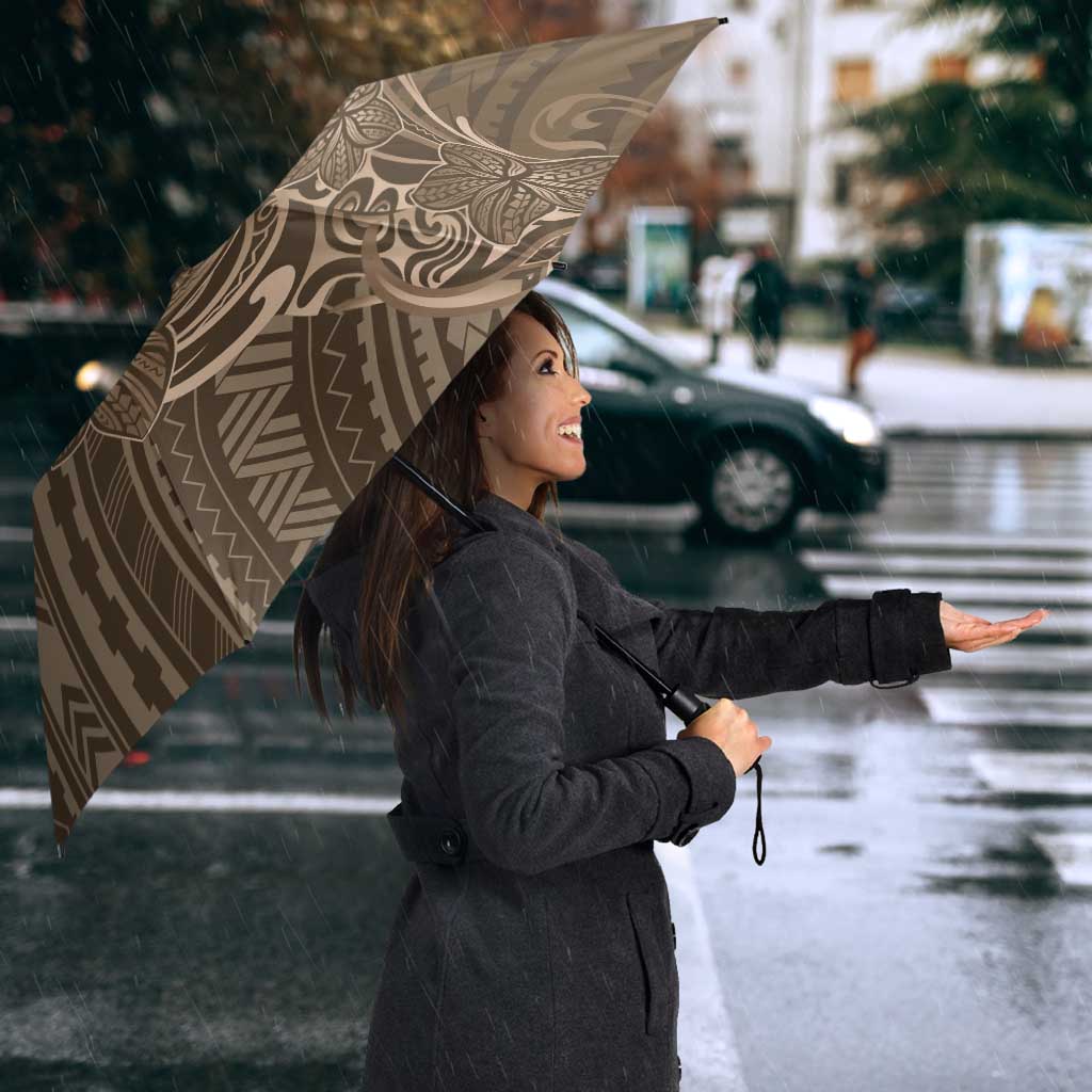 Brown Polynesia Plumeria Tattoo Umbrella LT14 - Polynesian Pride