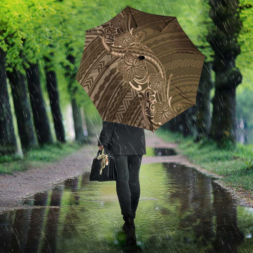 Brown Polynesia Plumeria Tattoo Umbrella LT14 - Polynesian Pride