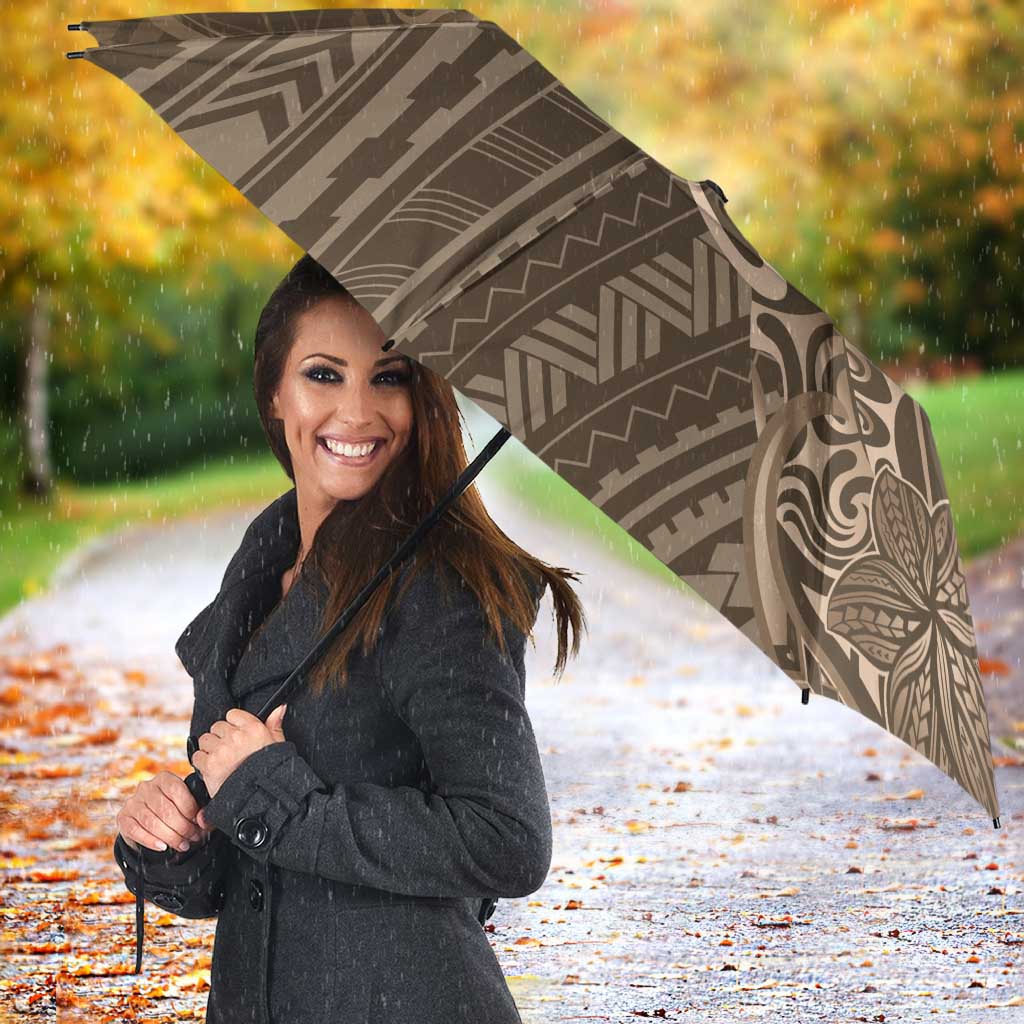 Brown Polynesia Plumeria Tattoo Umbrella LT14 - Polynesian Pride