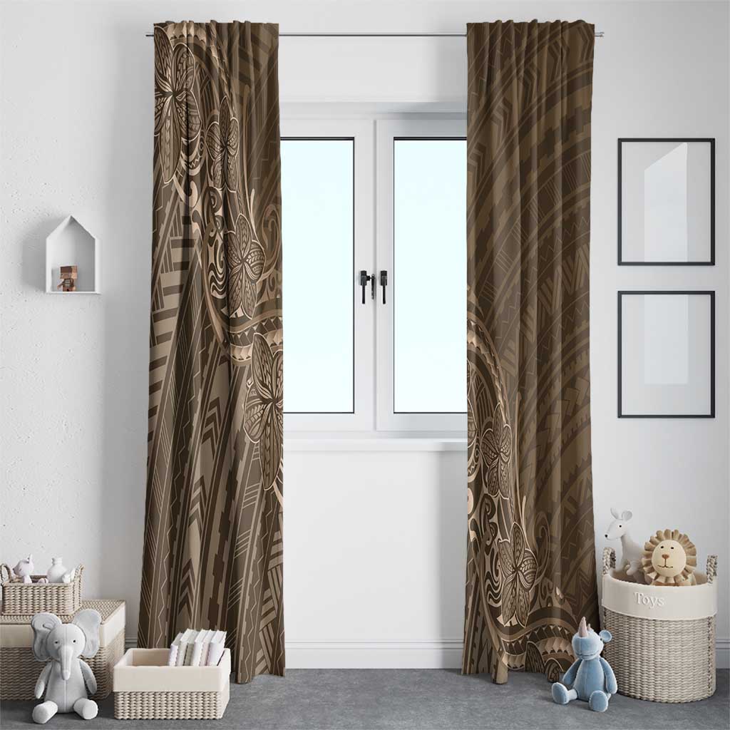 Brown Polynesia Plumeria Tattoo Window Curtain LT14 - Polynesian Pride