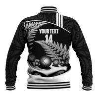 Custom New Zealand Silver Fern Petanque Baseball Jacket Aotearoa Maori Pattern LT14 - Polynesian Pride
