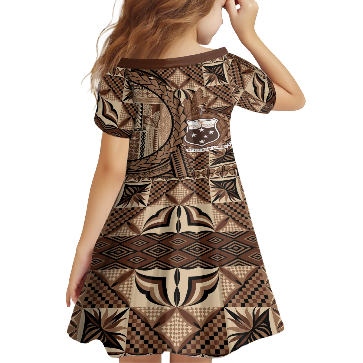 Samoa Siapo Kid Short Sleeve Dress Happy Independence Day Vintage Vibes LT14 - Polynesian Pride