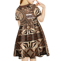 Samoa Siapo Kid Short Sleeve Dress Happy Independence Day Vintage Vibes LT14 - Polynesian Pride