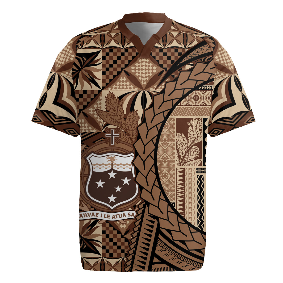 Samoa Siapo Rugby Jersey Happy Independence Day Vintage Vibes LT14 Brown - Polynesian Pride