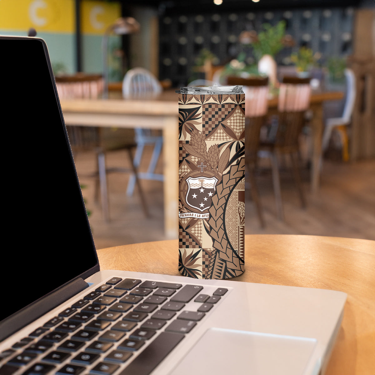 Samoa Siapo Skinny Tumbler Happy Independence Day Vintage Vibes LT14 - Polynesian Pride