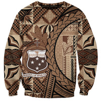 Samoa Siapo Sweatshirt Happy Independence Day Vintage Vibes LT14 Unisex Brown - Polynesian Pride