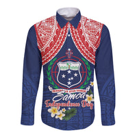Samoan Independence Day Long Sleeve Button Shirt Manuia Le Tutoatasi O Samoa LT14 Unisex Blue - Polynesian Pride