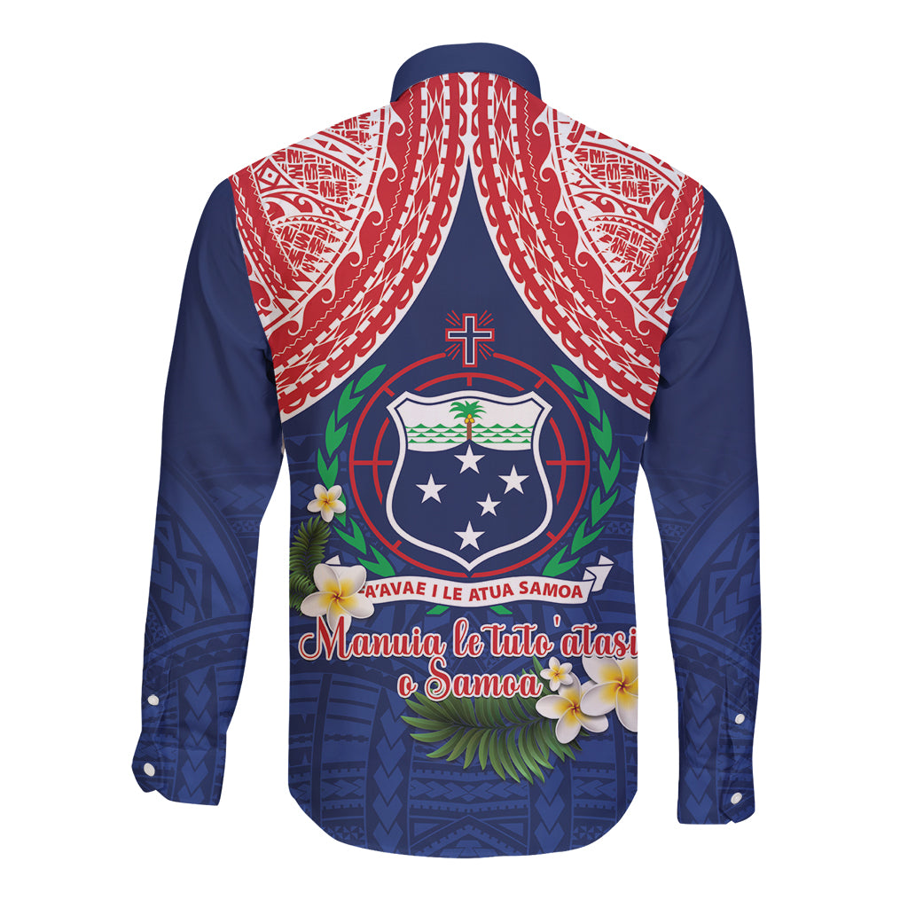 Samoan Independence Day Long Sleeve Button Shirt Manuia Le Tutoatasi O Samoa LT14 - Polynesian Pride