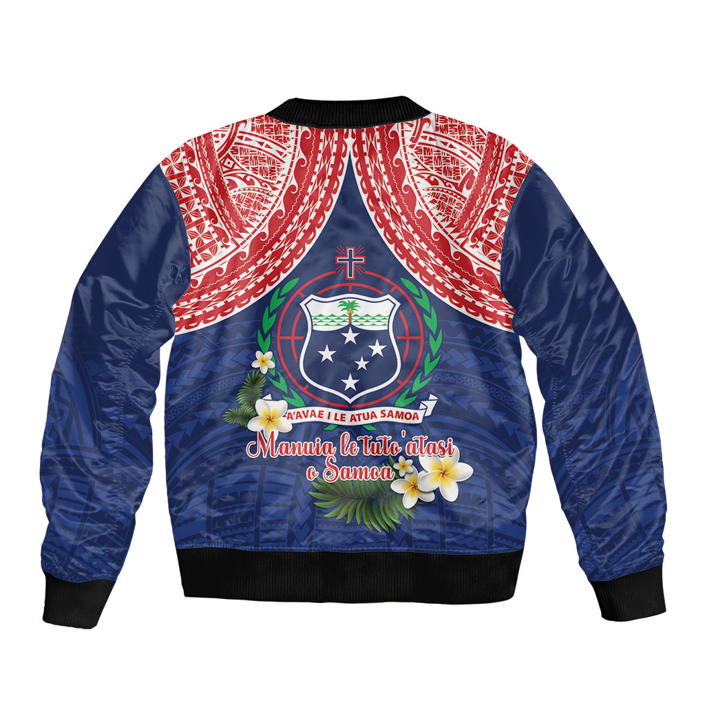 Samoan Independence Day Sleeve Zip Bomber Jacket Manuia Le Tutoatasi O Samoa LT14 - Polynesian Pride