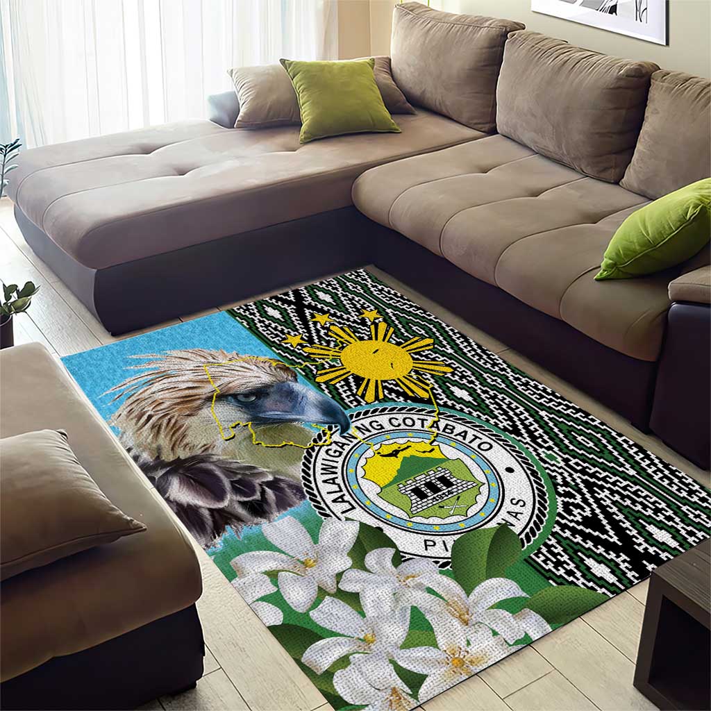 Cotabato Philippines Province Area Rug Filipino Eagle Sampaguita Tinalak Pattern LT14 - Polynesian Pride