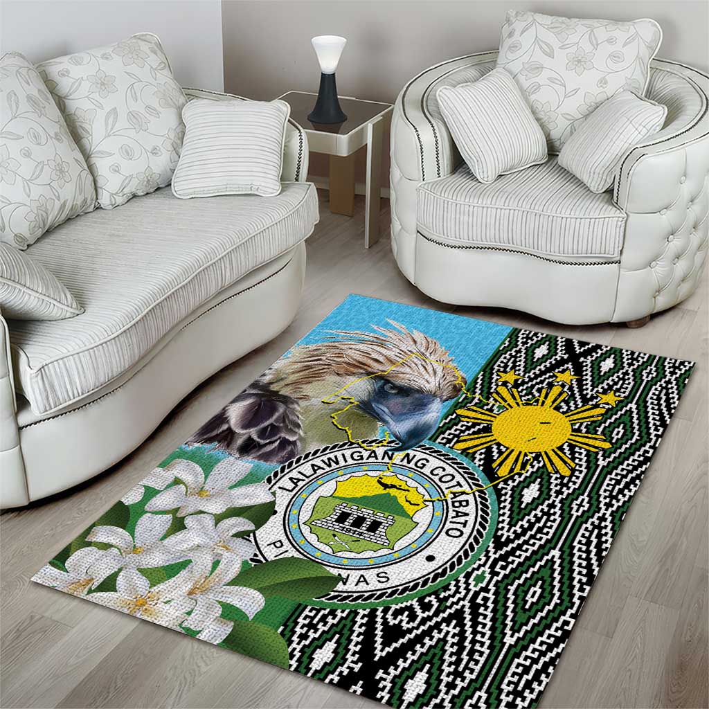 Cotabato Philippines Province Area Rug Filipino Eagle Sampaguita Tinalak Pattern LT14 - Polynesian Pride