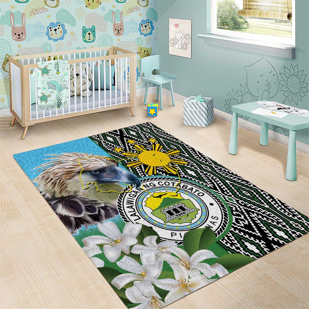 Cotabato Philippines Province Area Rug Filipino Eagle Sampaguita Tinalak Pattern LT14 - Polynesian Pride