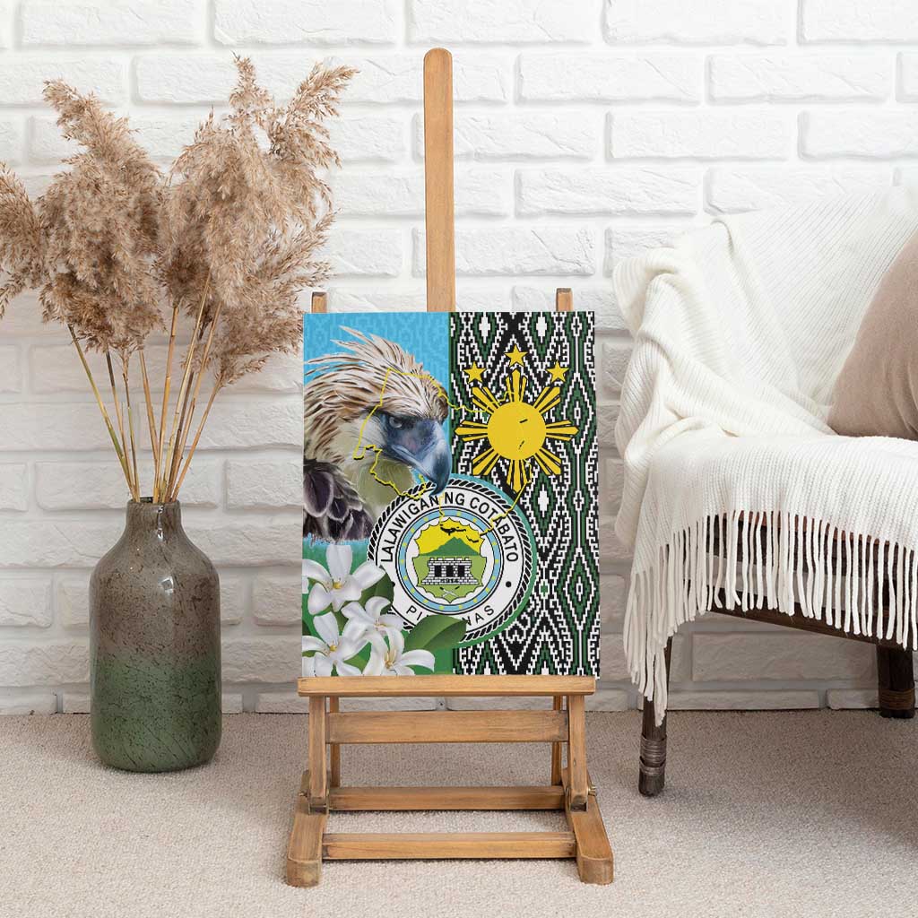 Cotabato Philippines Province Canvas Wall Art Filipino Eagle Sampaguita Tinalak Pattern LT14 - Polynesian Pride