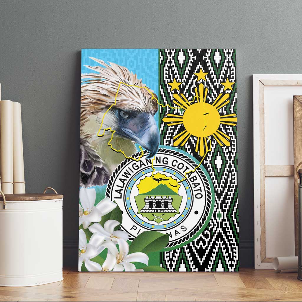 Cotabato Philippines Province Canvas Wall Art Filipino Eagle Sampaguita Tinalak Pattern LT14 - Polynesian Pride