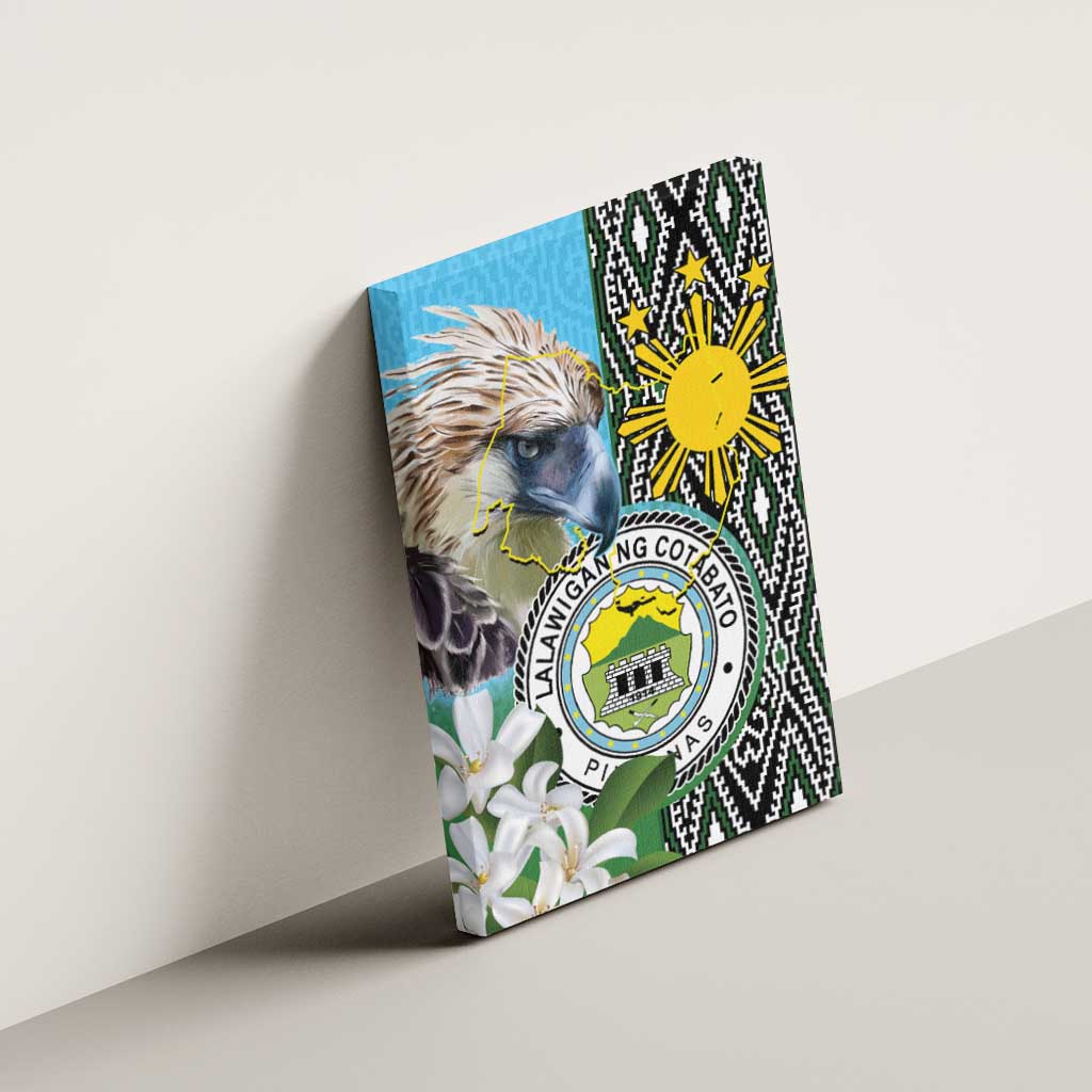 Cotabato Philippines Province Canvas Wall Art Filipino Eagle Sampaguita Tinalak Pattern LT14 - Polynesian Pride