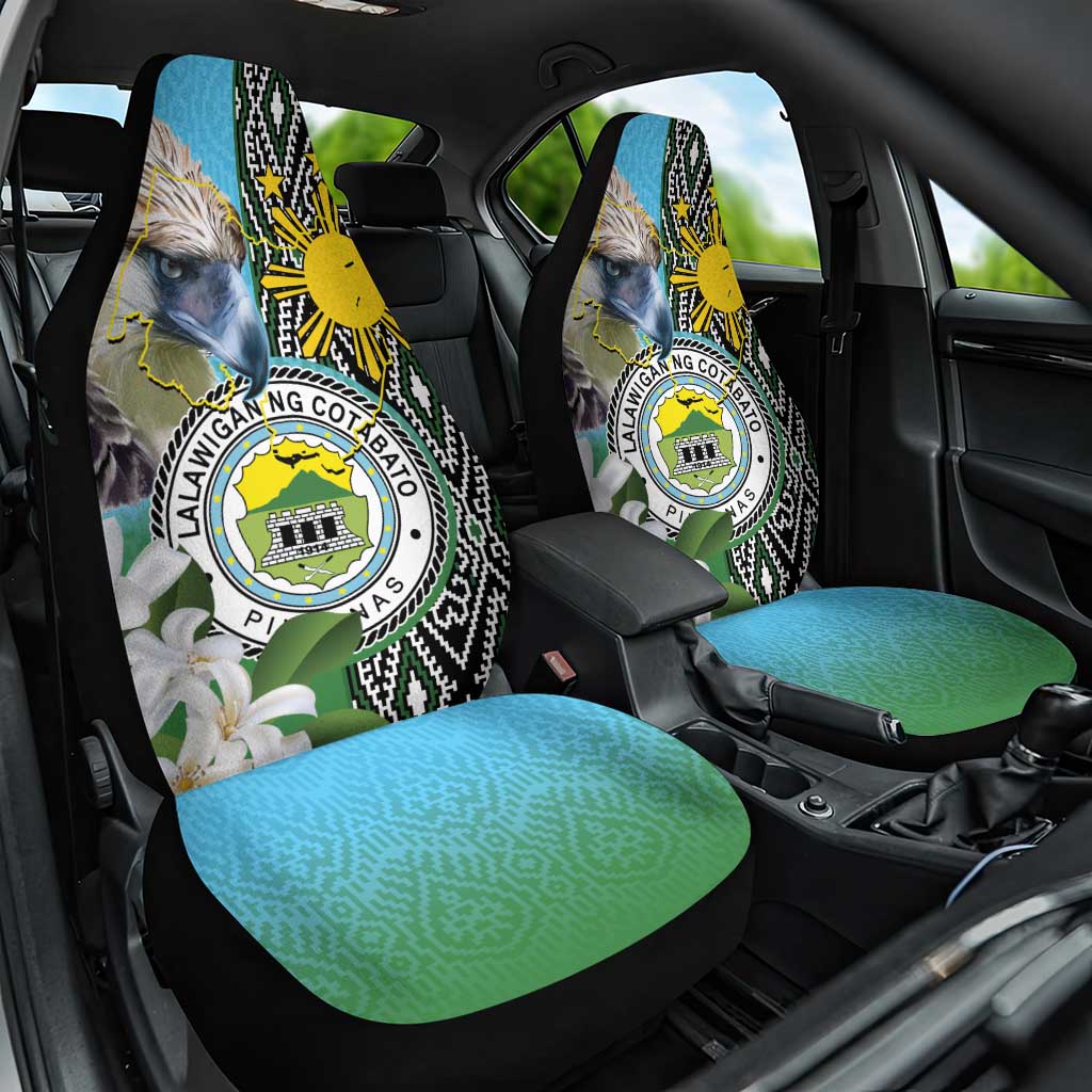 Cotabato Philippines Province Car Seat Cover Filipino Eagle Sampaguita Tinalak Pattern LT14 One Size Blue - Polynesian Pride
