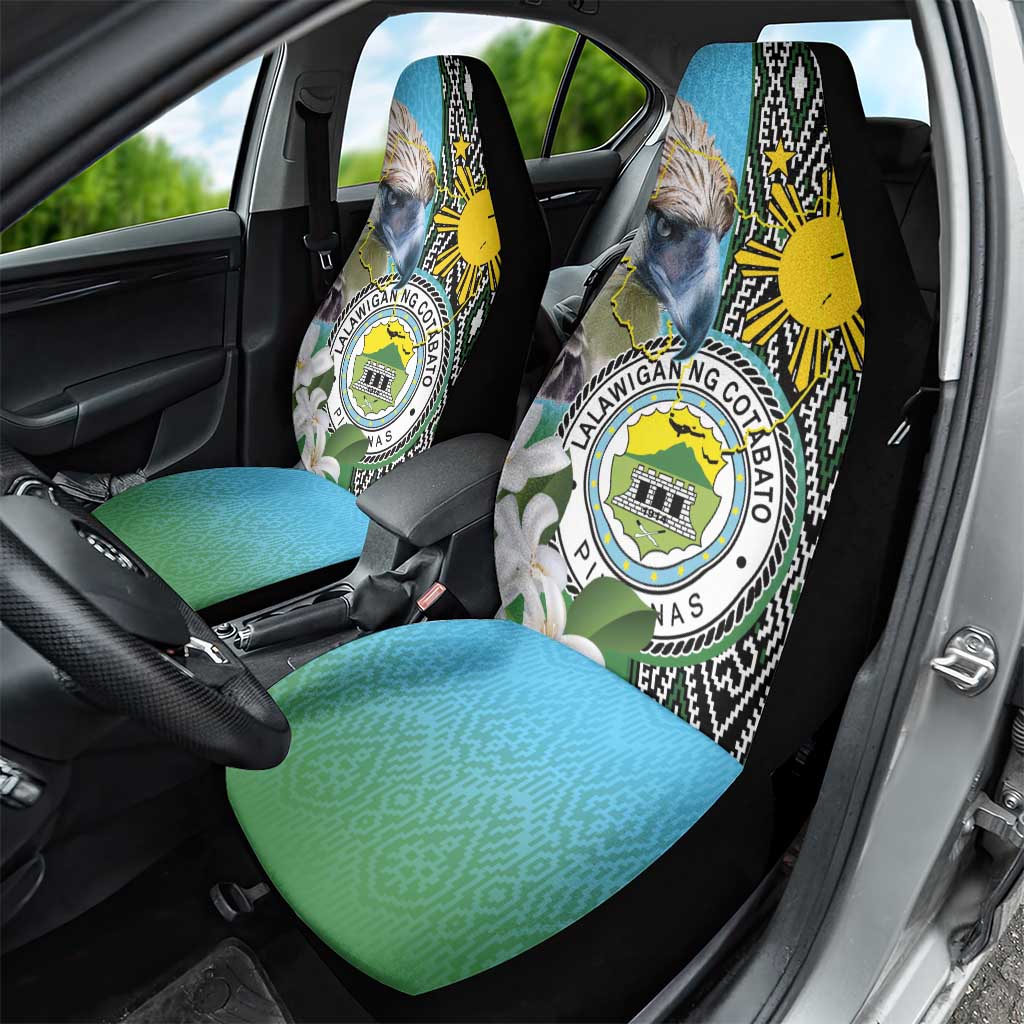 Cotabato Philippines Province Car Seat Cover Filipino Eagle Sampaguita Tinalak Pattern LT14 - Polynesian Pride