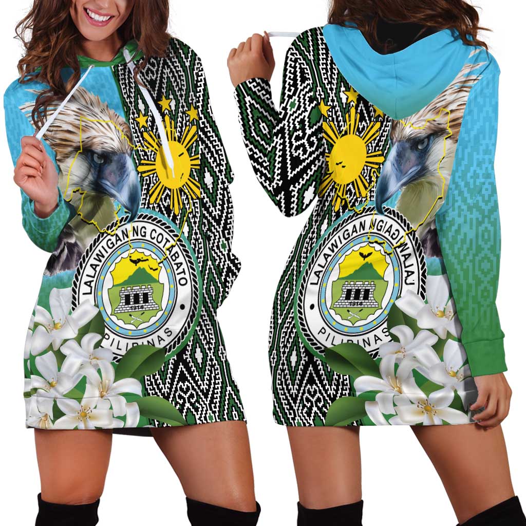 Cotabato Philippines Province Hoodie Dress Filipino Eagle Sampaguita Tinalak Pattern LT14 - Polynesian Pride