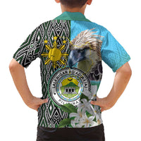 Cotabato Philippines Province Kid Hawaiian Shirt Filipino Eagle Sampaguita Tinalak Pattern LT14 - Polynesian Pride