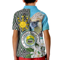 Cotabato Philippines Province Kid Polo Shirt Filipino Eagle Sampaguita Tinalak Pattern LT14 - Polynesian Pride