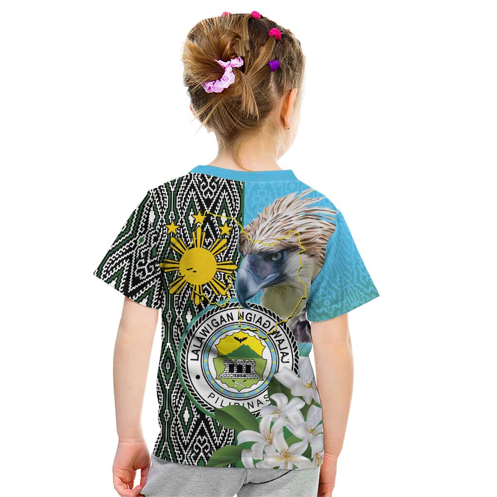 Cotabato Philippines Province Kid T Shirt Filipino Eagle Sampaguita Tinalak Pattern LT14 - Polynesian Pride
