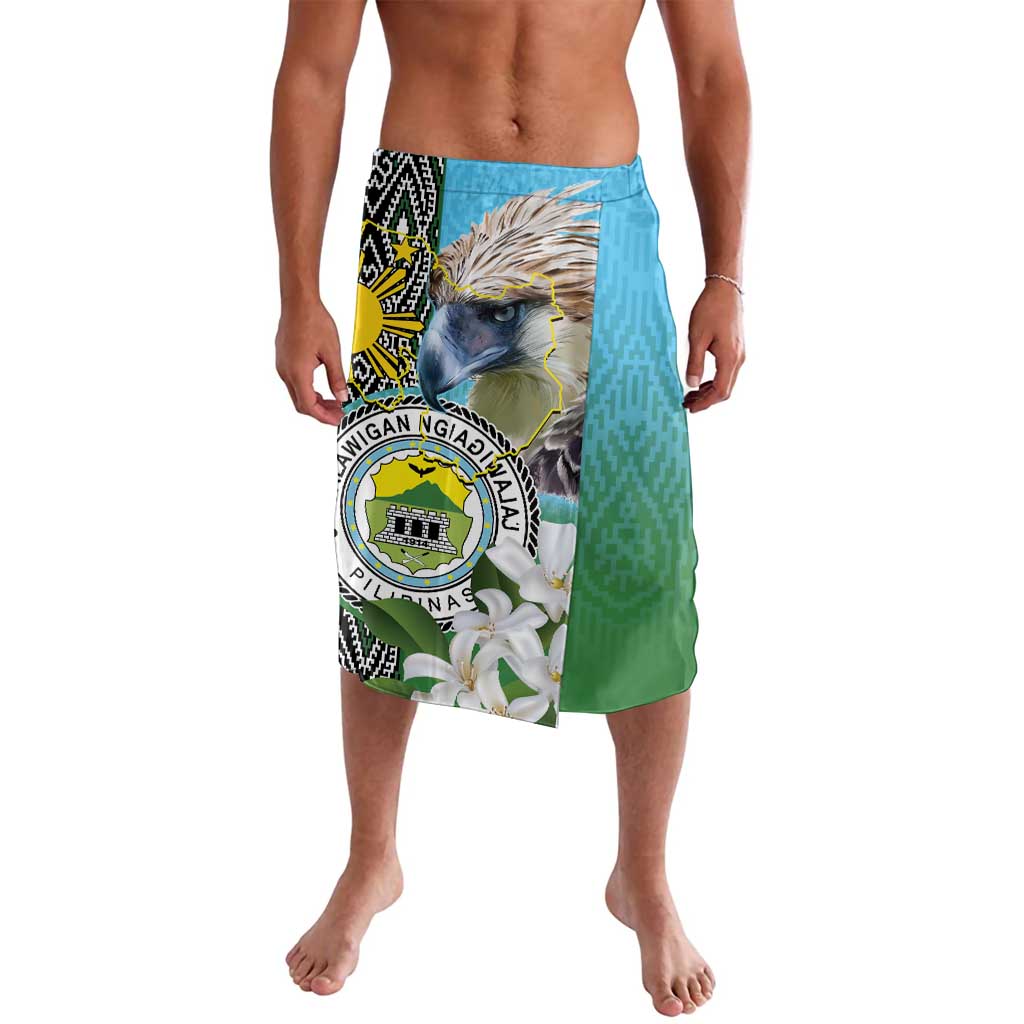 Cotabato Philippines Province Lavalava Filipino Eagle Sampaguita Tinalak Pattern LT14 Blue - Polynesian Pride