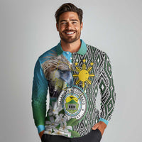 Cotabato Philippines Province Long Sleeve Polo Shirt Filipino Eagle Sampaguita Tinalak Pattern LT14 - Polynesian Pride
