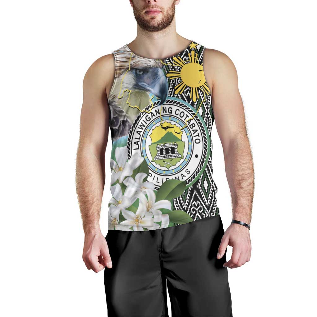Cotabato Philippines Province Men Tank Top Filipino Eagle Sampaguita Tinalak Pattern LT14 - Polynesian Pride