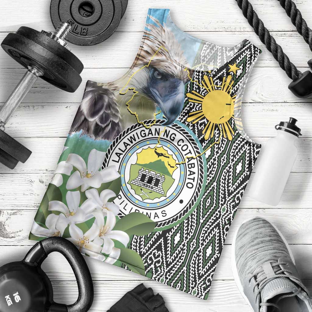 Cotabato Philippines Province Men Tank Top Filipino Eagle Sampaguita Tinalak Pattern LT14 - Polynesian Pride