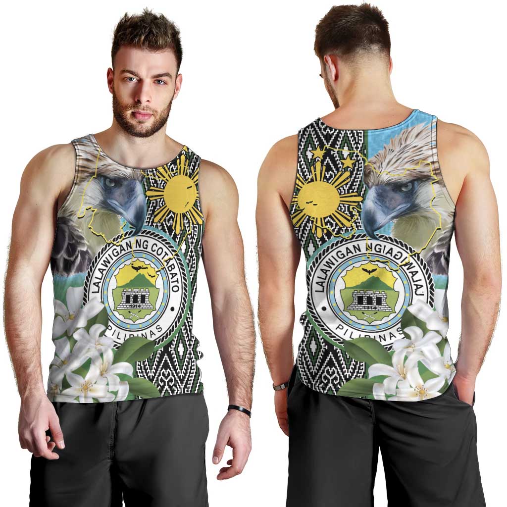 Cotabato Philippines Province Men Tank Top Filipino Eagle Sampaguita Tinalak Pattern LT14 - Polynesian Pride