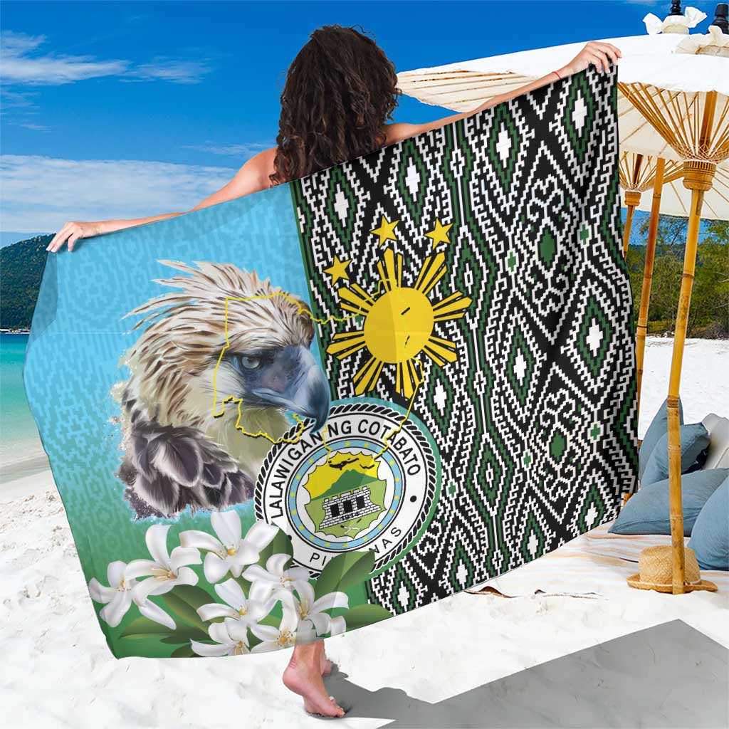 Cotabato Philippines Province Sarong Filipino Eagle Sampaguita Tinalak Pattern LT14 One Size 44 x 66 inches Blue - Polynesian Pride