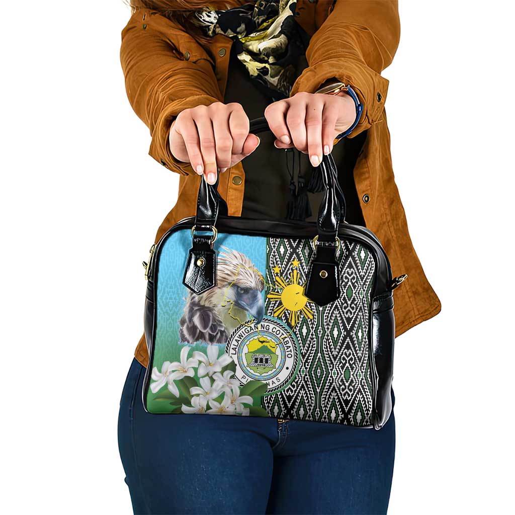 Cotabato Philippines Province Shoulder Handbag Filipino Eagle Sampaguita Tinalak Pattern LT14 One Size Blue - Polynesian Pride