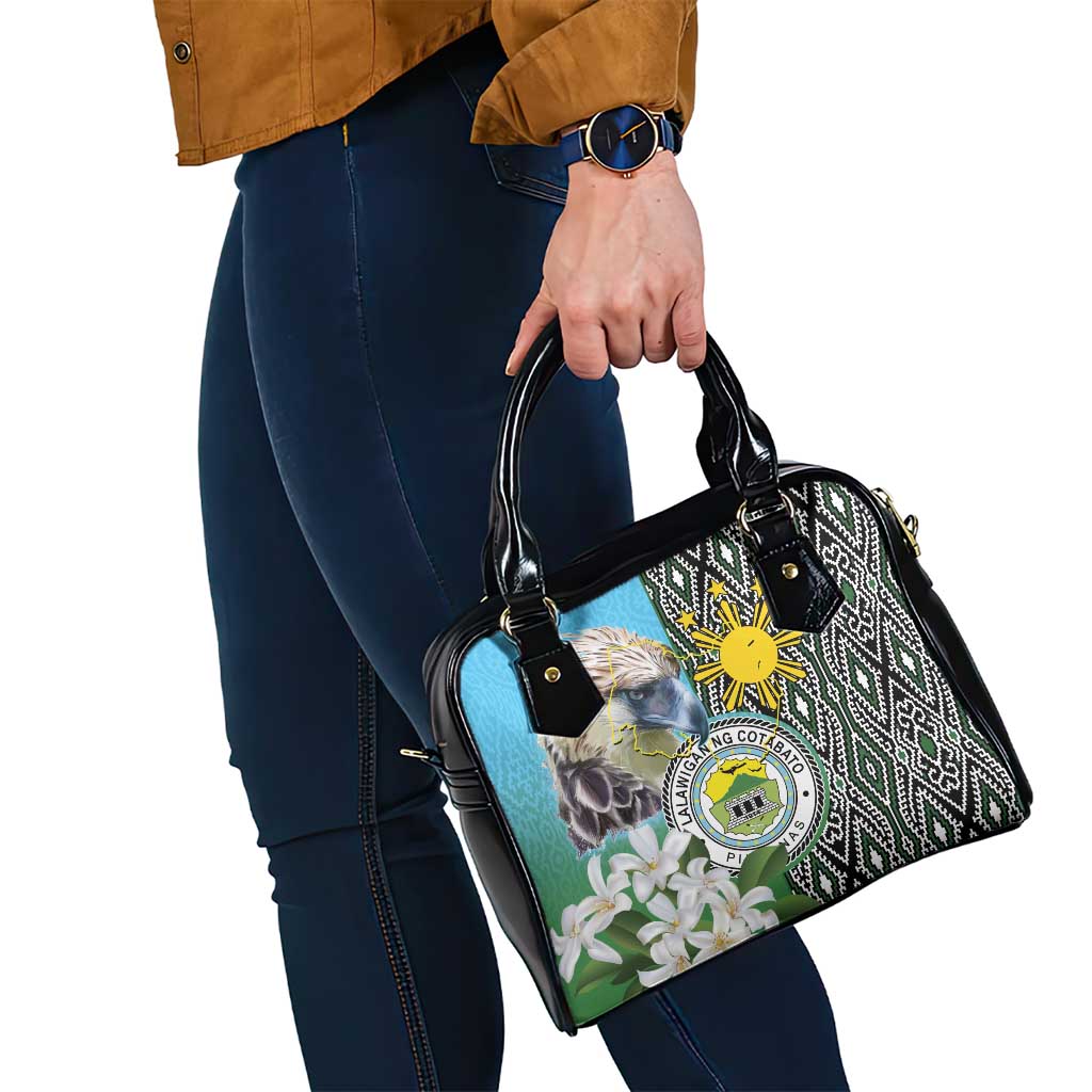 Cotabato Philippines Province Shoulder Handbag Filipino Eagle Sampaguita Tinalak Pattern LT14 - Polynesian Pride