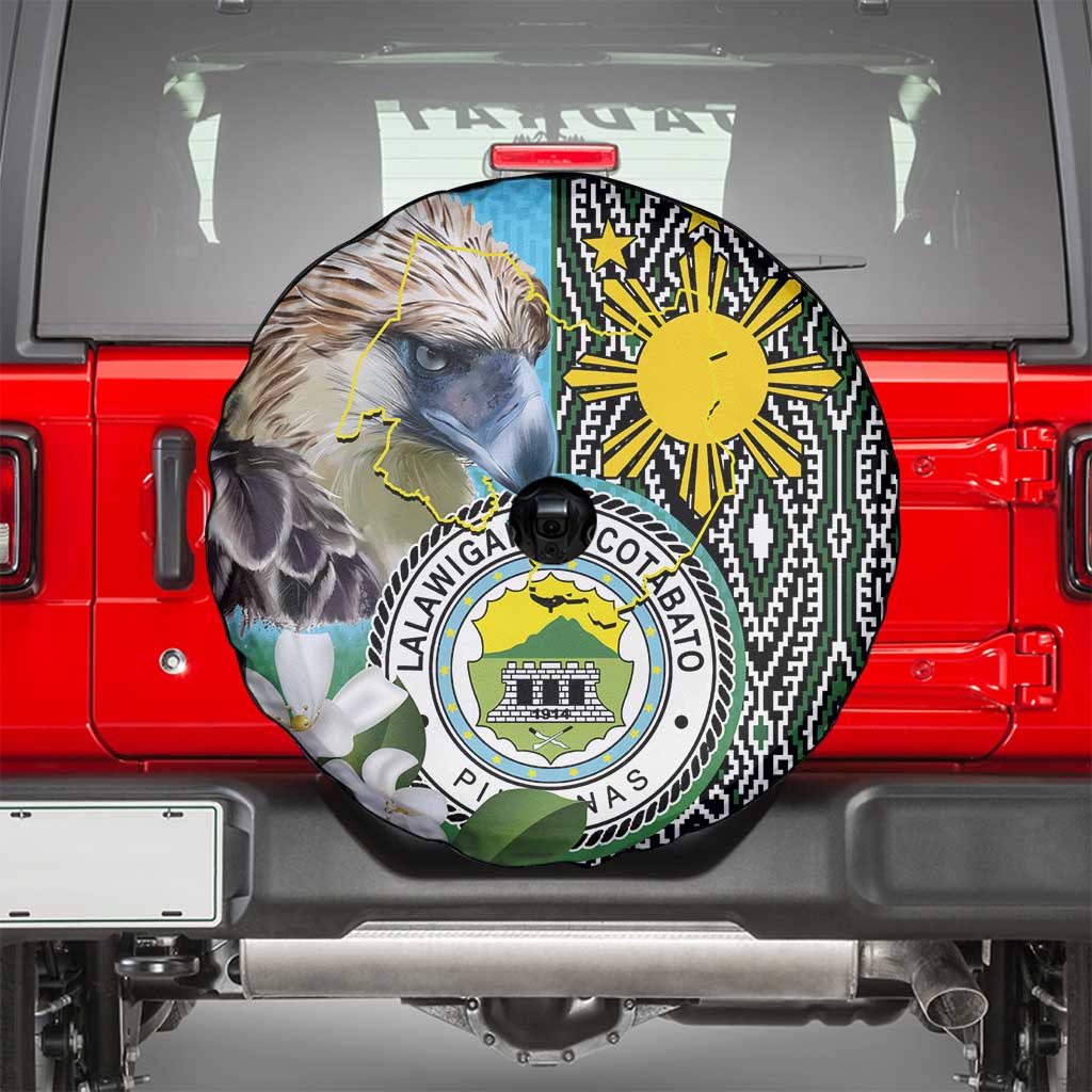 Cotabato Philippines Province Spare Tire Cover Filipino Eagle Sampaguita Tinalak Pattern LT14 - Polynesian Pride
