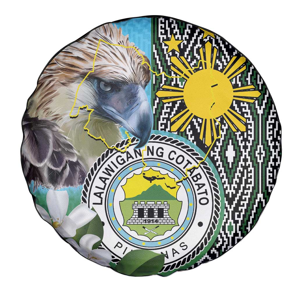 Cotabato Philippines Province Spare Tire Cover Filipino Eagle Sampaguita Tinalak Pattern LT14 - Polynesian Pride