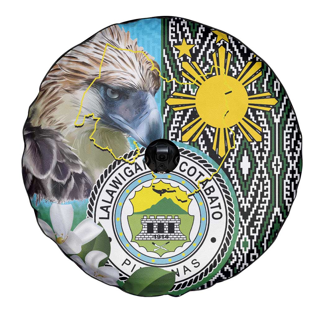 Cotabato Philippines Province Spare Tire Cover Filipino Eagle Sampaguita Tinalak Pattern LT14 - Polynesian Pride