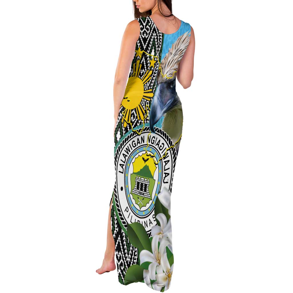 Cotabato Philippines Province Tank Maxi Dress Filipino Eagle Sampaguita Tinalak Pattern LT14 - Polynesian Pride